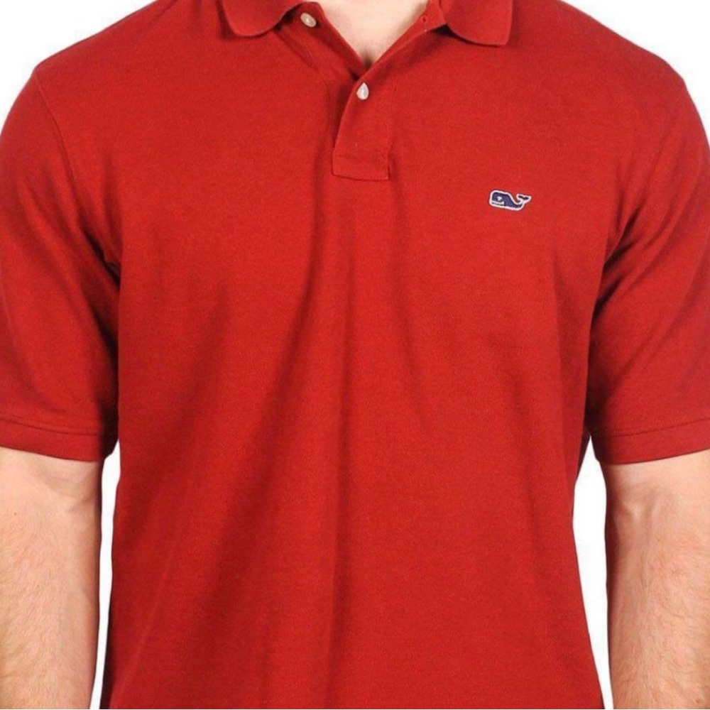 Vineyard Vines Classic Pique Polo red size M
